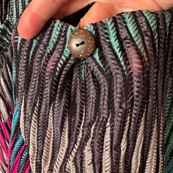 Blue‎ and Pink Asymmetrical Sleeveless Sundress Coverup - Picture 2 of 6